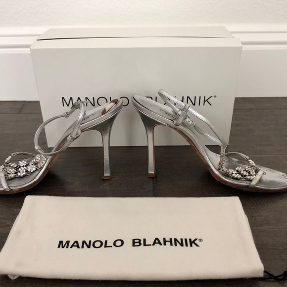 Manolo Blahnik Silver Heels - Picture 3 of 10